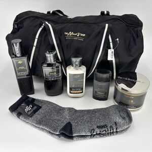 7 Pcs Bath & Body Works Men's Noir   Body Care Collection Gift Set w/ travel bag